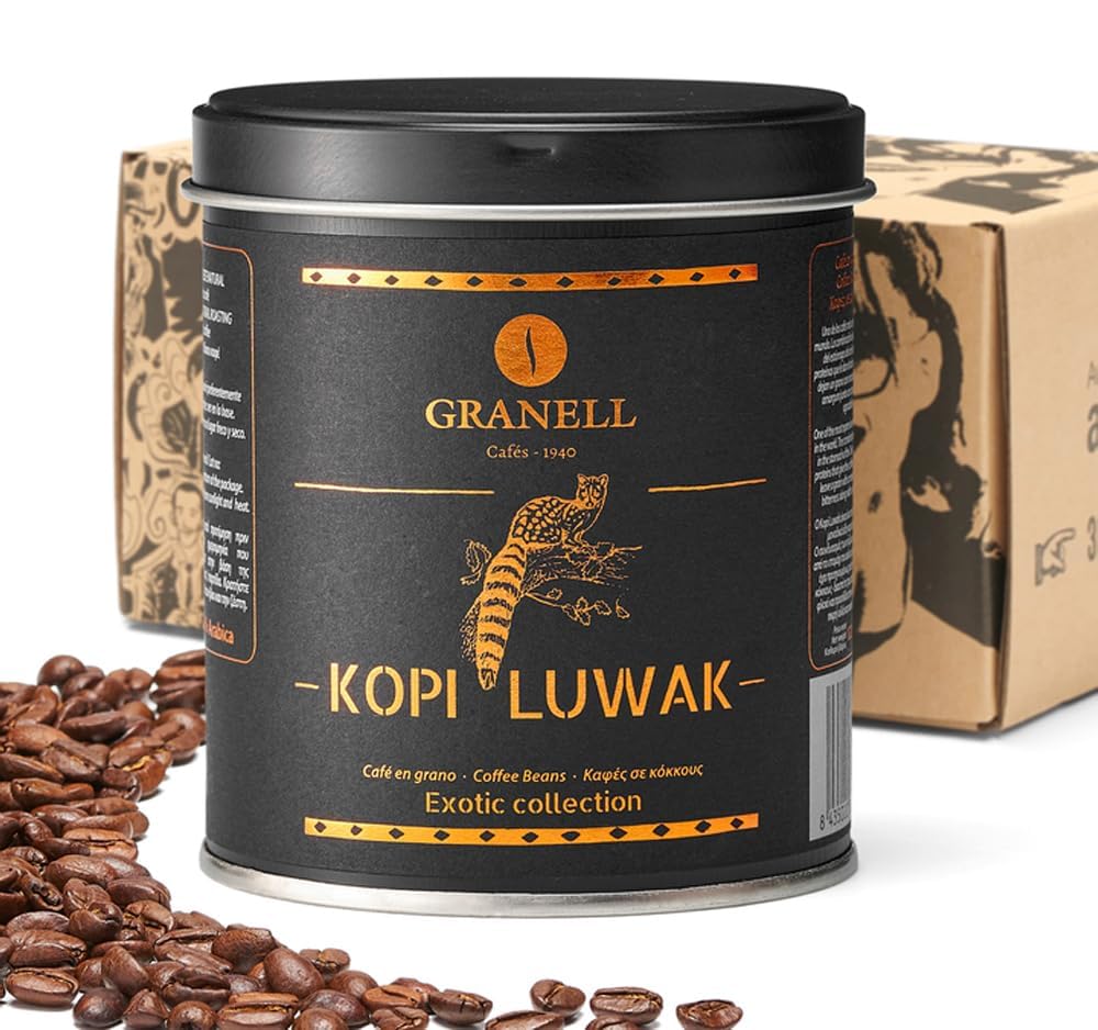 Caf  S Granell Wild Civet Arabica Coffee Beans, Medium Roast Gourmet Indonesian Luwak Coffee Gifts, 100G