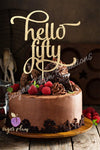 Hello Fifty Cake Topper