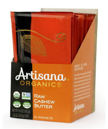 Artisana Organics Raw Cashew Butter Snack Pouches - No Sugar Added, Vegan And Paleo Friendly, Non Gmo, 1.06Oz Pouches (10 Pack)