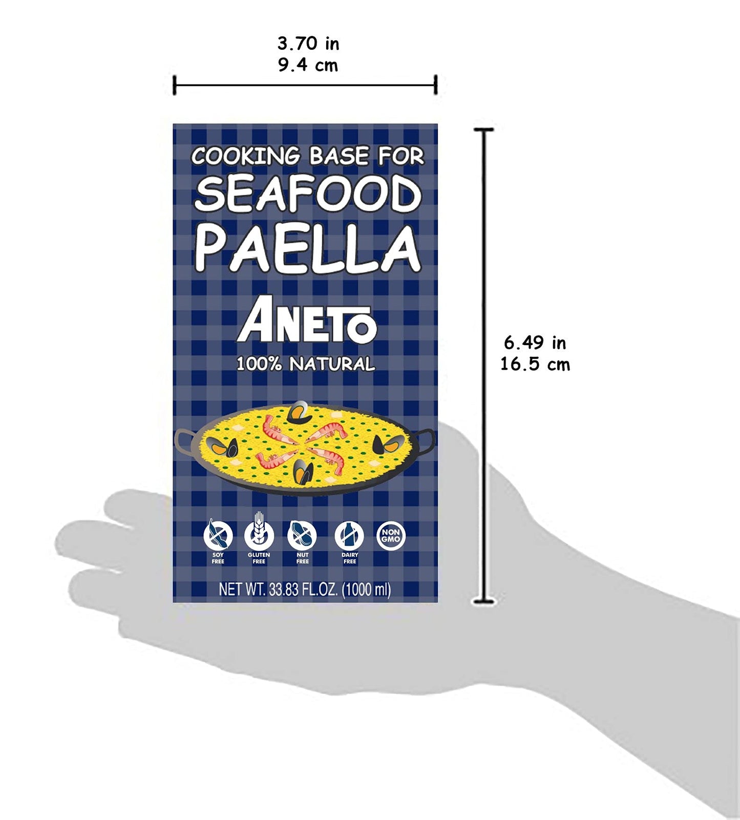 Aneto Seafood Paella Cooking Base Broth, 33.83 Fluid Ounce (3 Pack)