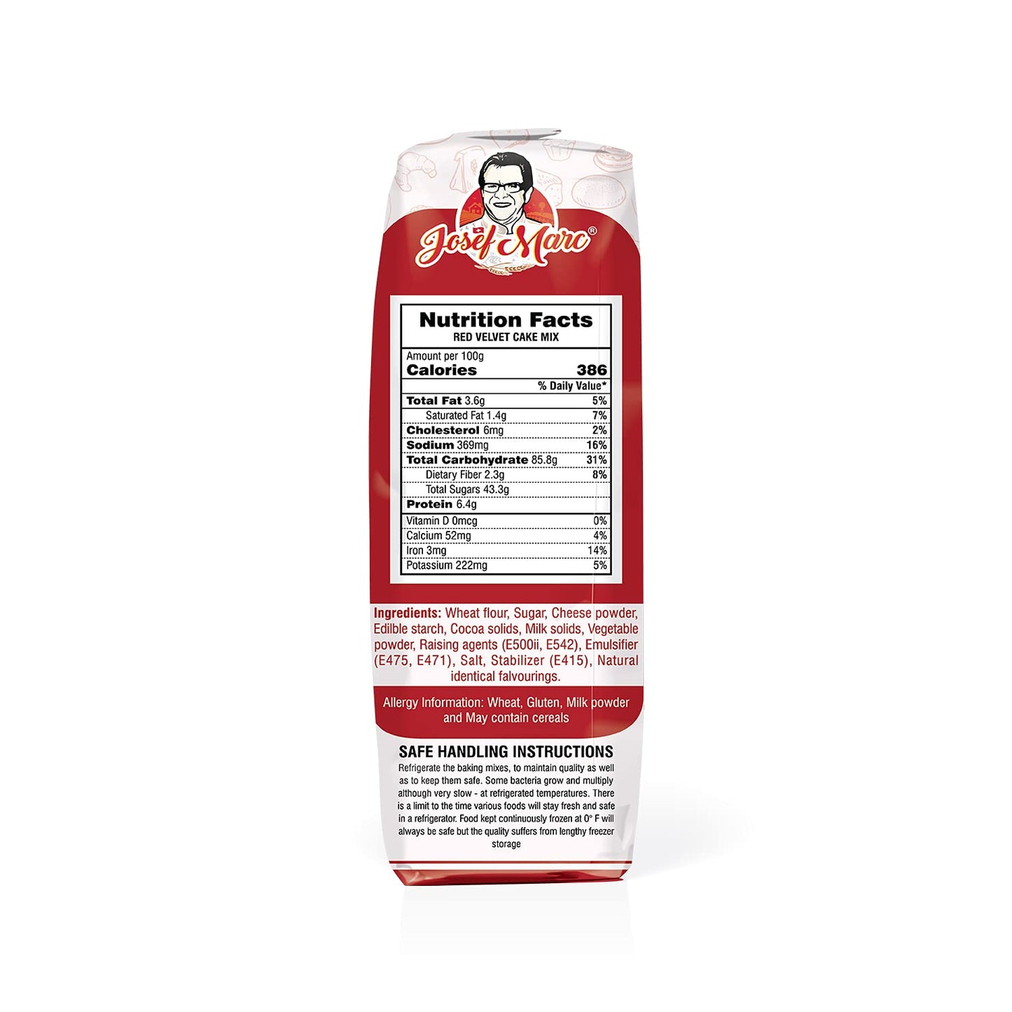 Josef Marc Classic Red Velvet Cake Premix, 2Lbs (907 Grams) - Red Velvet Cake Mix Powder | Formulated In Switzerland.