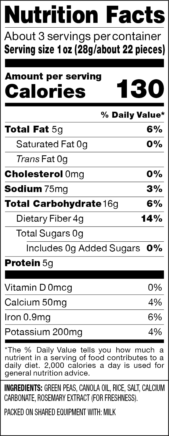 HARVEST SNAPS Veggie Chips - Lightly Salted Green Pea Snack Crisps, 3.3 oz (Pack of 12), Gluten Free, Non-GMO, Baked,