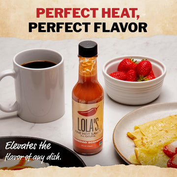 Lolas Fine Hot Sauce Trinidad Scorpion - All-Natural, Low Sodium, Gluten-Free, Keto - 5 Fl Oz (Pack of 6)
