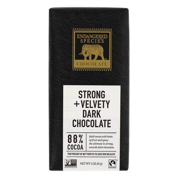 Endangered Species Strong Dark Chocolate Bar (88% cocoa)