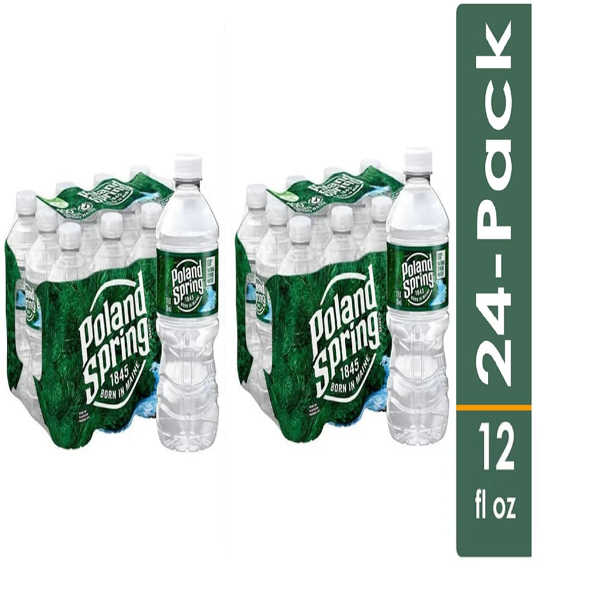 24 X Poland Spring Brand 100% Natural Spring Water, 12 Fl Oz. Plastic Bottles By Mialo Trusted Trader