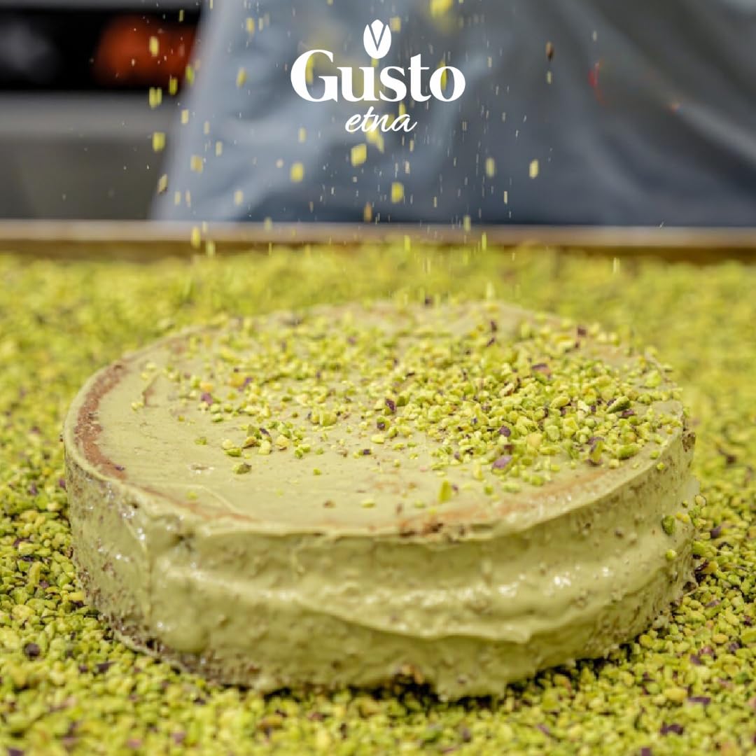 Pistachios Chopped, 8.8 Oz (250 G), Pistachios Raw Unsalted, Chopped Pistachio Nuts For Ice Cream Sundaes, Gusto Etna, Non Gmo,