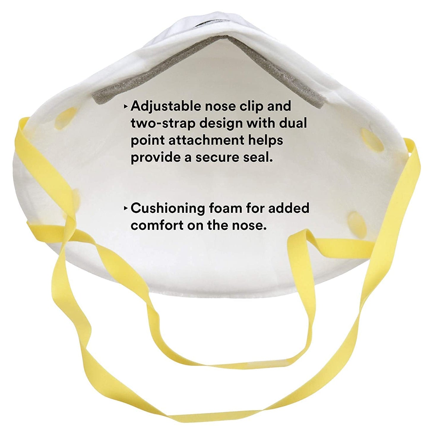 3M Particulate Respirator, 8110S, N95, Unsealed, Smaller Size, Niosh Approved, Adjustable Noseclip, Two Strap Design, Advanced Electrostatic Media, Nosefoam, Disposable, (Pack Of 20)