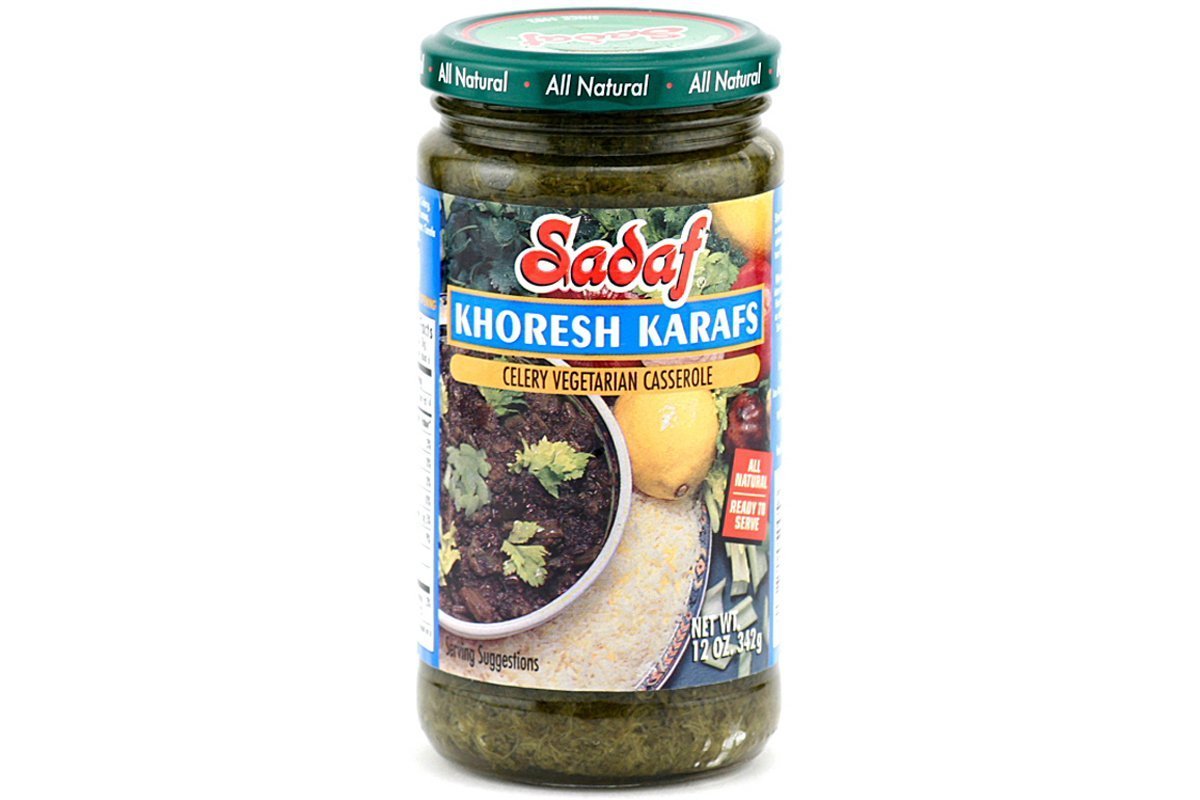 Sadaf Khoresh Karafs - Celery Stew - Ready to eat Vegetarian Stew - Traditional Persian Cuisine - 12 Oz Jar