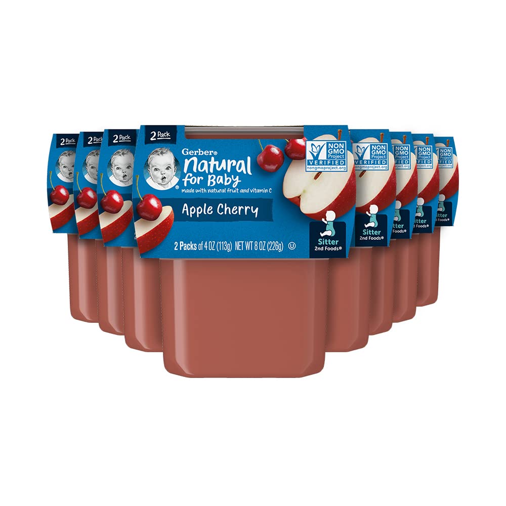 Gerber 2Nd Foods Fruits Apple Cherry Pureed Baby Food, Ounce - Main Image