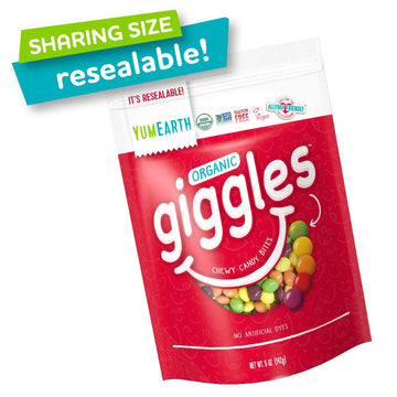 Yumearth Organic Giggles Chewy Candy - Allergy Friendly (Top 9 Free), No Artificial Dyes Or Flavors, Non Gmo, Gluten Free, Vegan