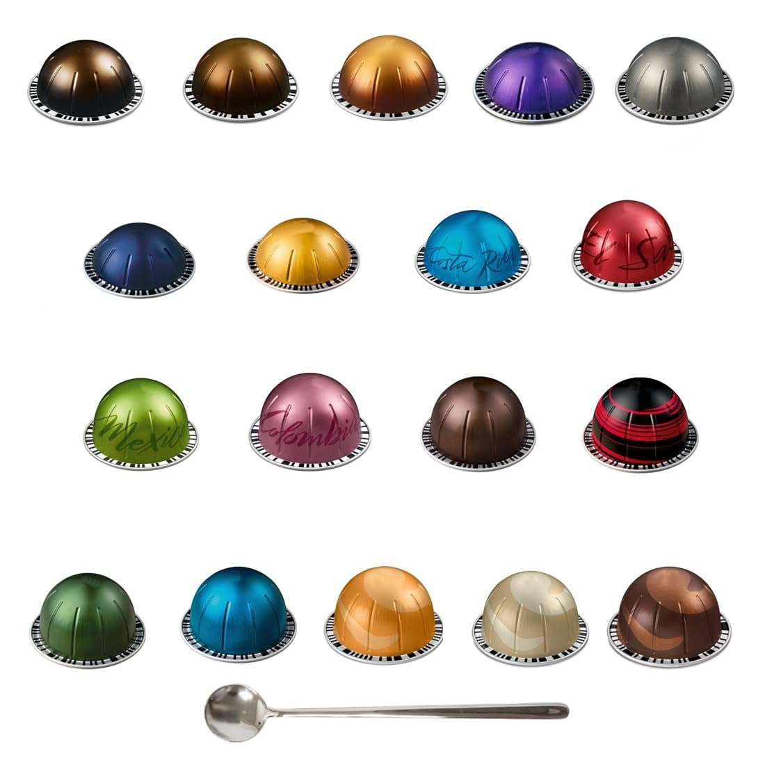 Variety Discovery Sampler 18 Units Bulk Pack With Spoon / 18 Flavors Exploration Kit/Espresso & Lungo Coffee Mix Units Pod (18 Variety Pack)