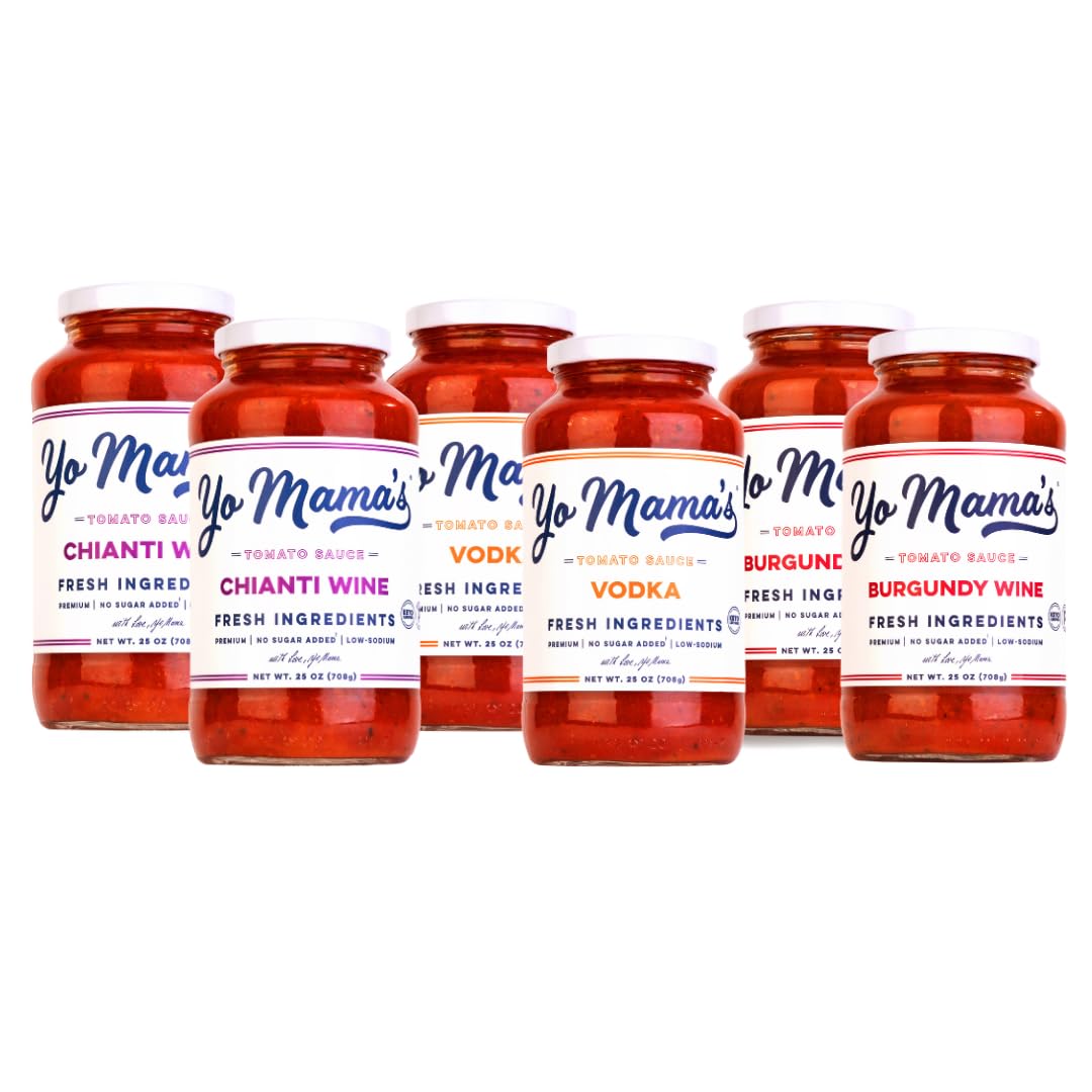 Yo Mama’s Foods Keto Pasta Sauces - Pack of 6 - No Sugar Added, Gluten Free, Paleo Friendly - 1.56 lb Total Weight