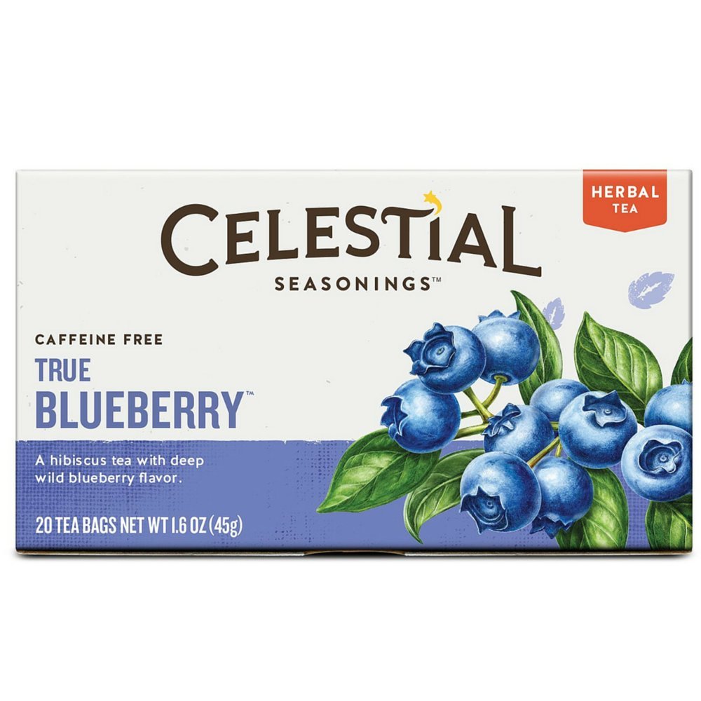 Celestial Seasonings True Blueberry Herbal Tea, 20 Count (Pack Of 18)