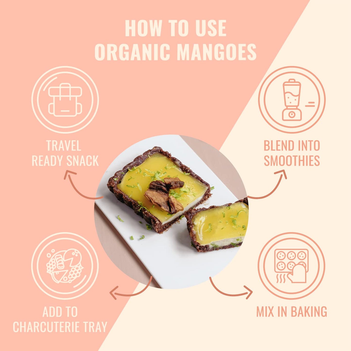 SUNNY FRUIT Organic Dried Mangoes - 5 Snack Packs (0.7 oz each) | Vegan, Non-GMO, No Preservatives, No Added Sugar, Dark Brown