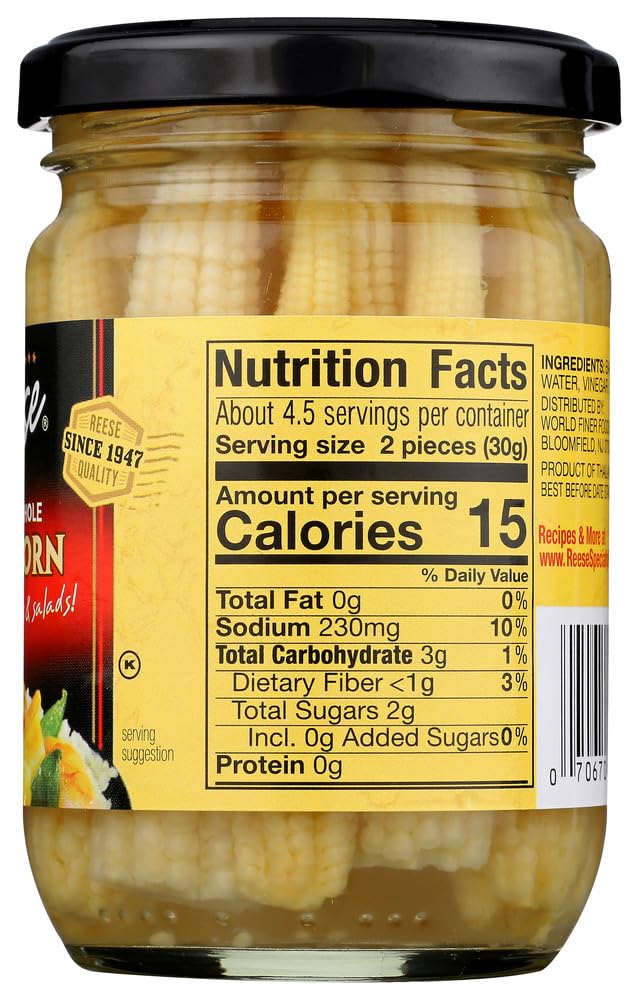 Reese Baby Corn, Pickled, 7-Ounce (Pack Of 12)