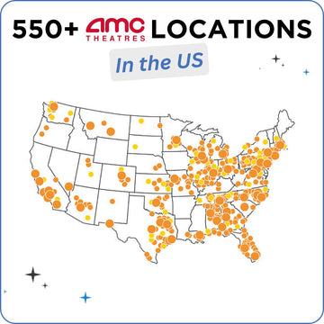 Wonderbox - Amc Movie Theatres Bundle - 4 Black Tickets + 4 Drinks + 2 Popcorn - Original Gift Idea - Experience Gift - 550 Loca