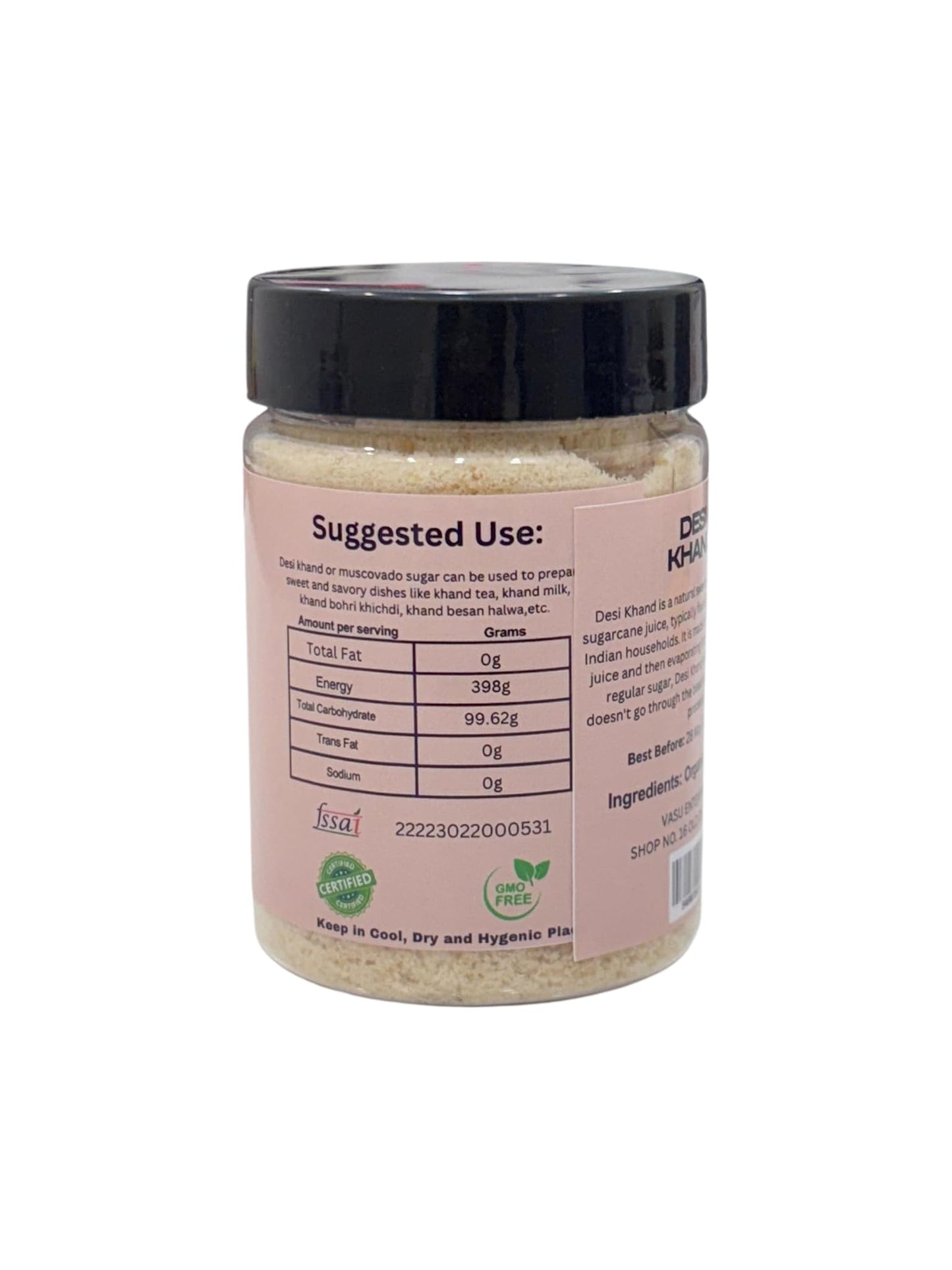 Generic Organic Herb Desi Khand Brown Sugar, Sulphur-Free, 8oz, Premium Quality, Sugarcane Khandsari