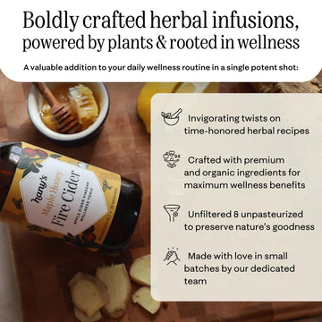Hanys Maple Honey Fire Cider Tonic, Raw Organic, Small Batch, Gluten Free, 8 Fl Oz