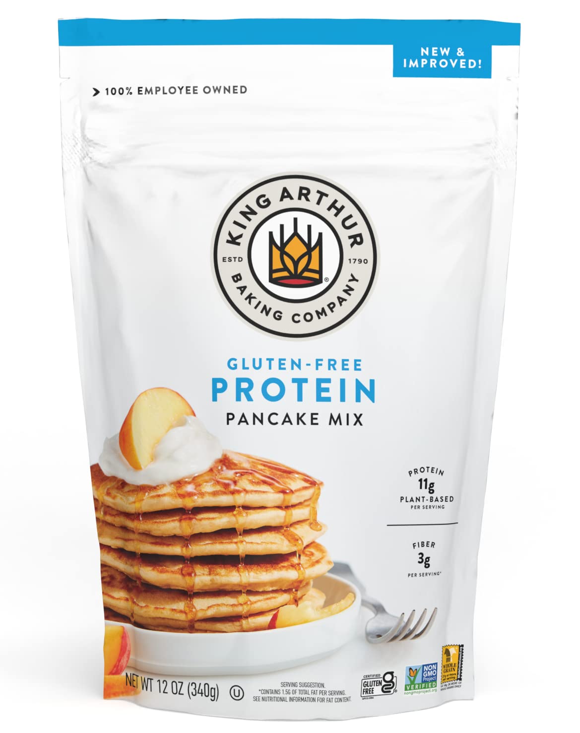 King Arthur Protein Pancake Mix, Gluten Free, 12 Ounces (Pack Of 6)