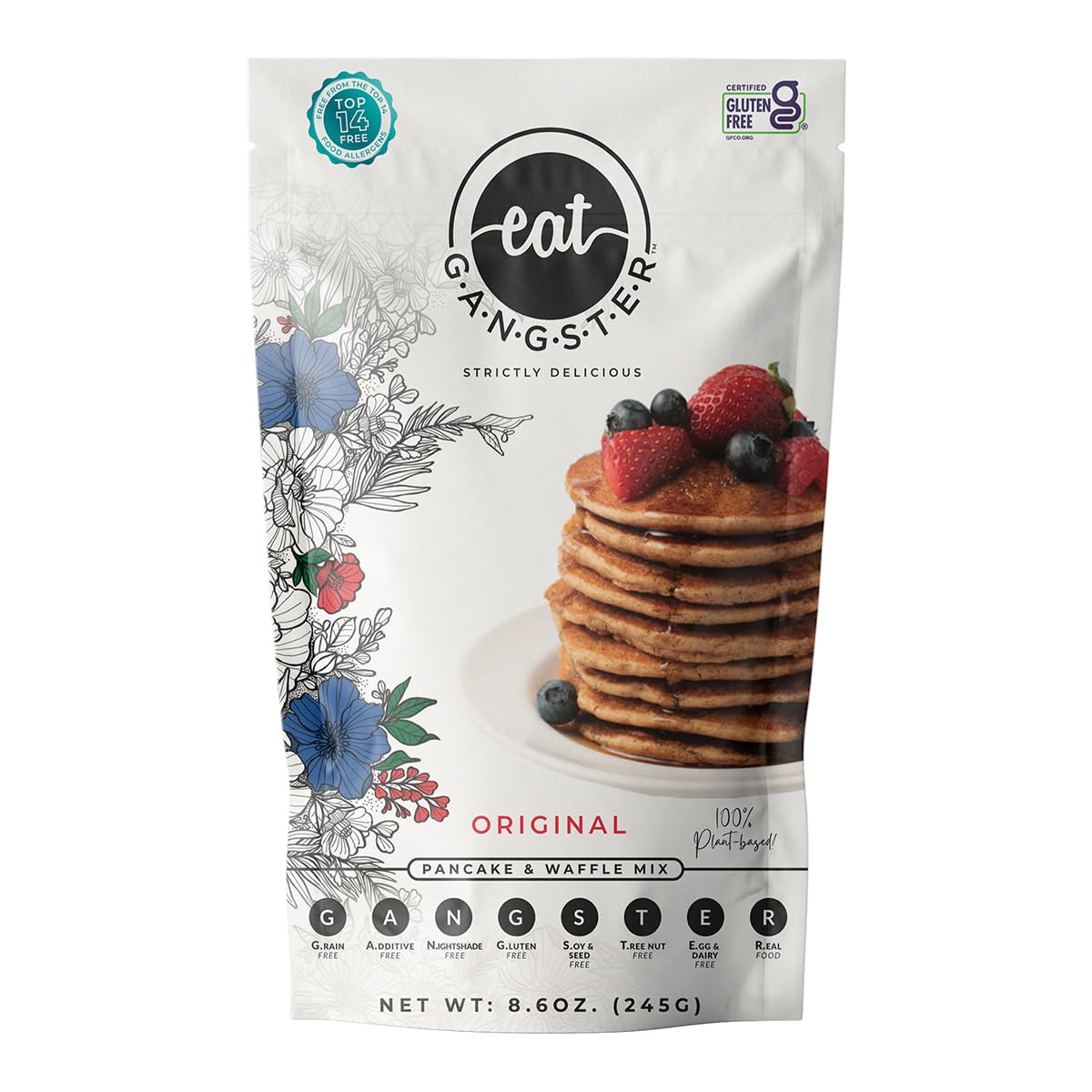 eat G.A.N.G.S.T.E.R Pancake & Waffle Mix | Gluten-Free, Grain-Free, Allergy-Friendly. Easy to Make, Vegan, Great for those with