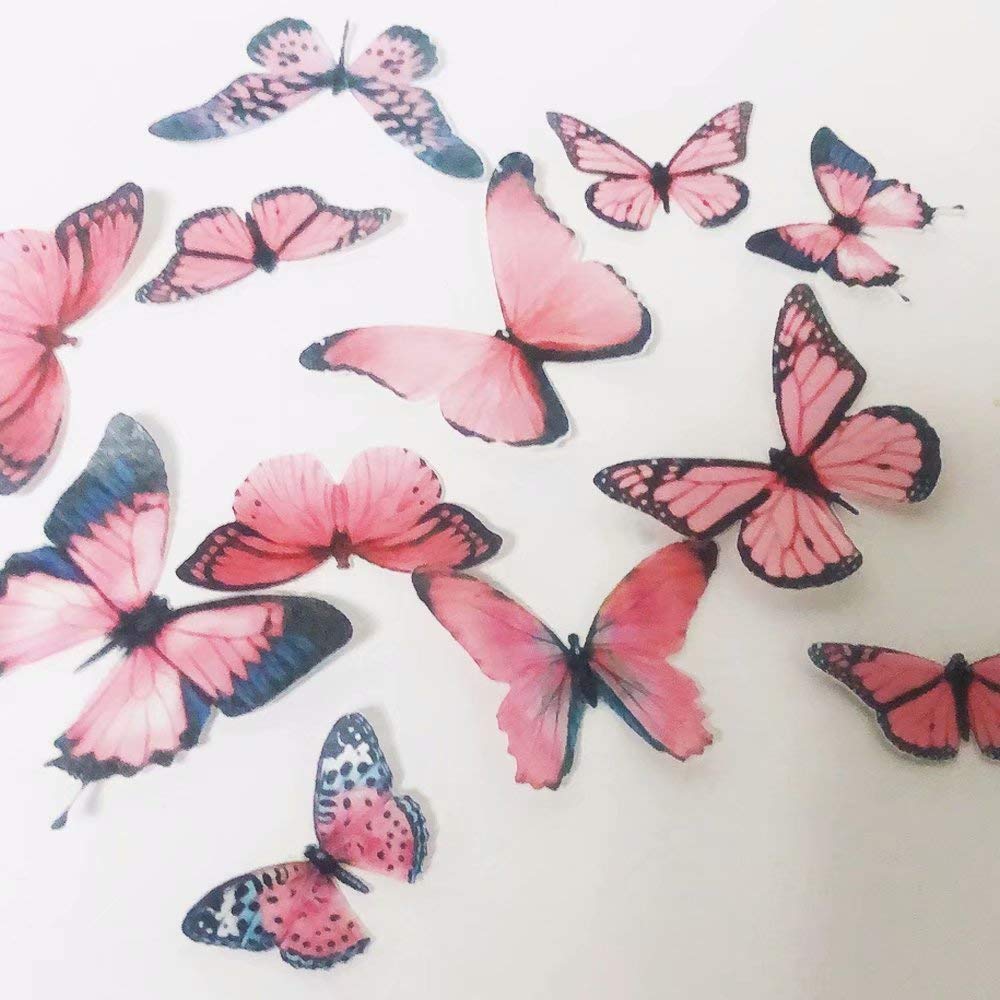 36Pcs Edible Butterfly Cupcake Toppers Birthday Cake Decorations Precut Chockacake Wafer Paper Butterflies