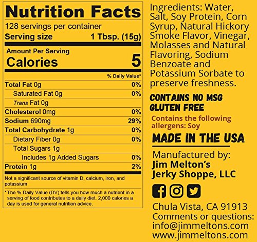 Jim Melton'S Jerky Marinade - Make Your Own Homemade Jerky (24 Pounds - 64 Ounce) - Delicious Hickory Smoke Flavor - Contains No