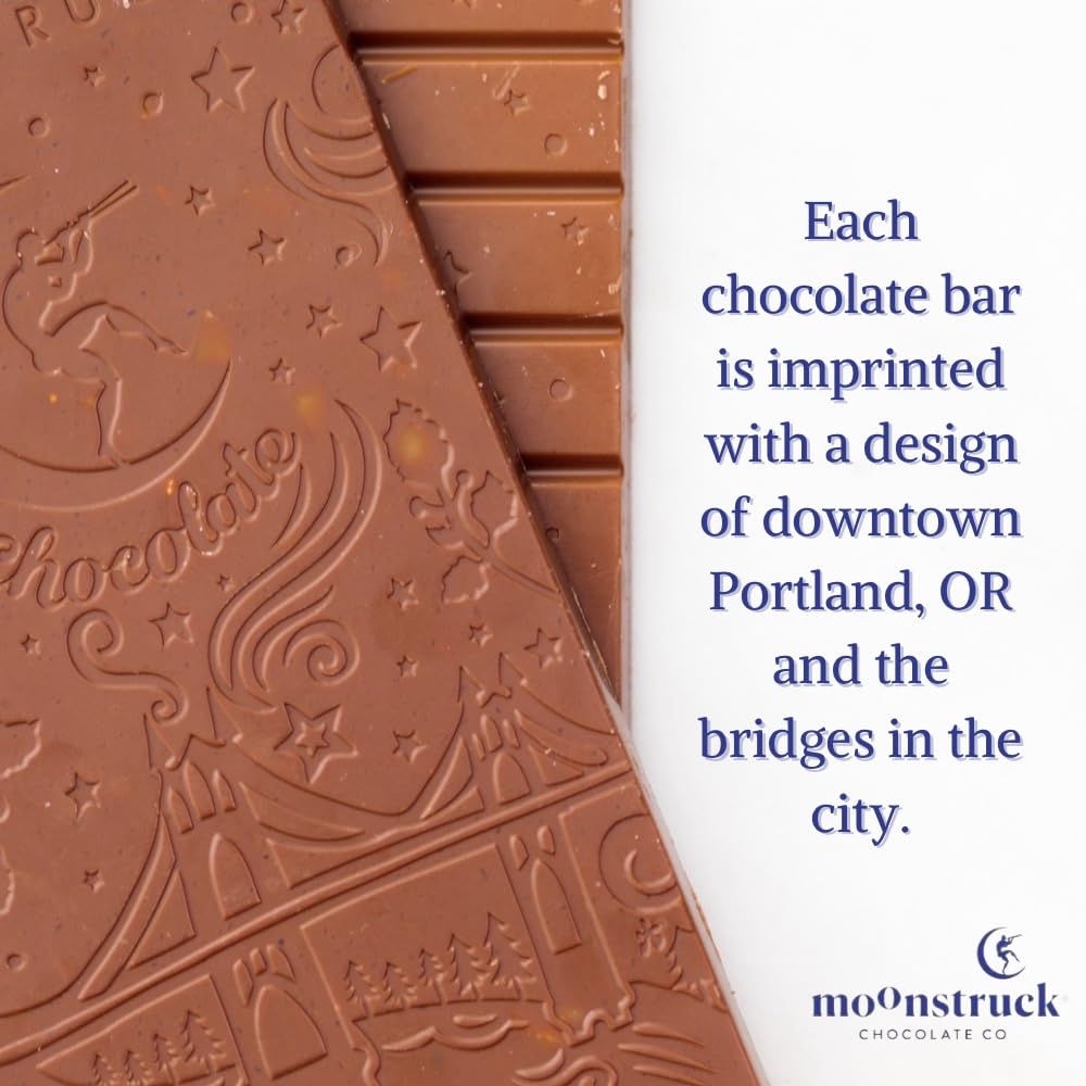 Moonstruck Chocolate Salted Toffee Milk Chocolate Bar, 31% Cacao, 3.0Oz (Pack Of 12)