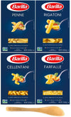 Barilla Pasta, Penne, Rigatoni, Cellentani, and Farfalle, 16 Ounce (Pack of 4) - with Make Your Day Mini Bamboo Spatula