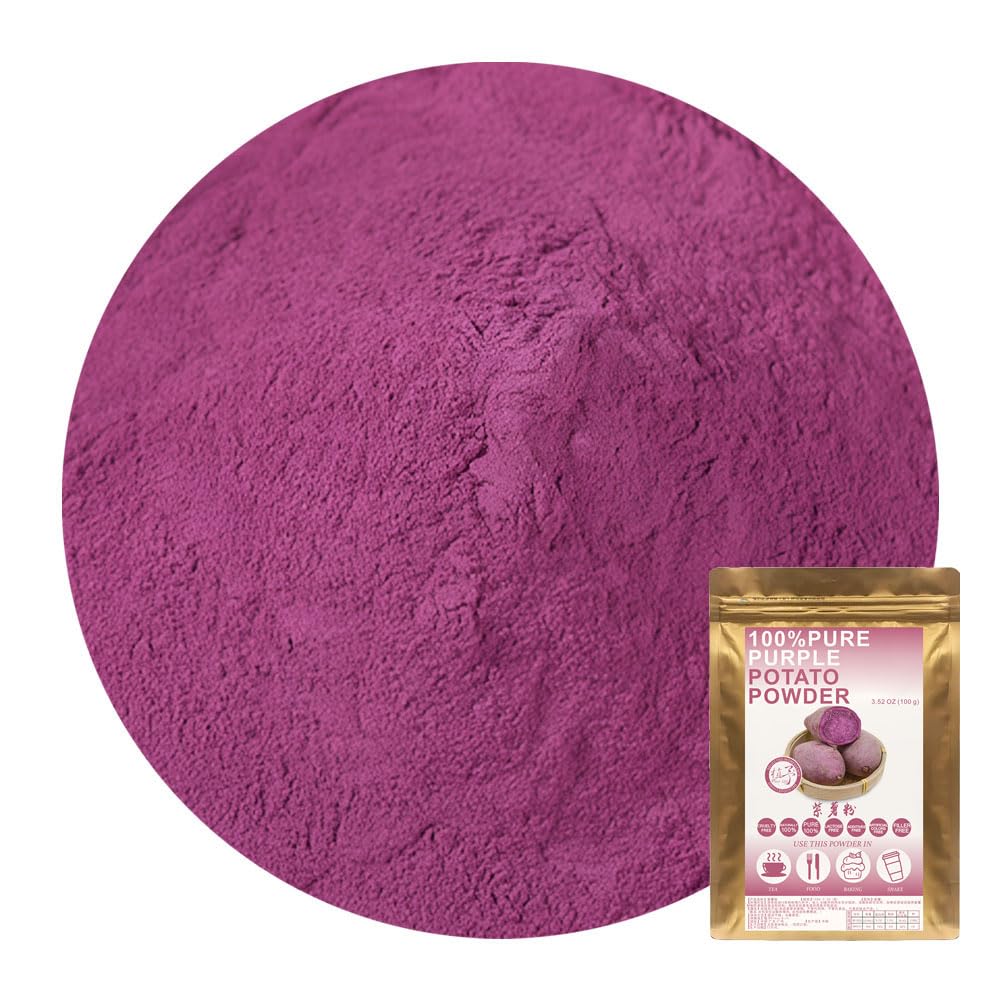 Plant Gift 100% Pure Purple Potato Powder 100G/3.25oz ??? Non-GMO Powder, No Filler, No additives, Natural Purple Potato Flour,