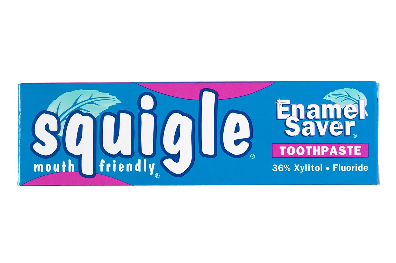 Squigle Enamel Saver Toothpaste, Canker Sore Treatment And Prevention, Sls Free Toothpaste, 36% Xylitol Toothpaste, Prevents Cav