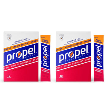 Propel Powder Packets, Orange Raspberry With Electrolytes, Vitamins 20 Count (Pack Of 2) - In Garizze Box