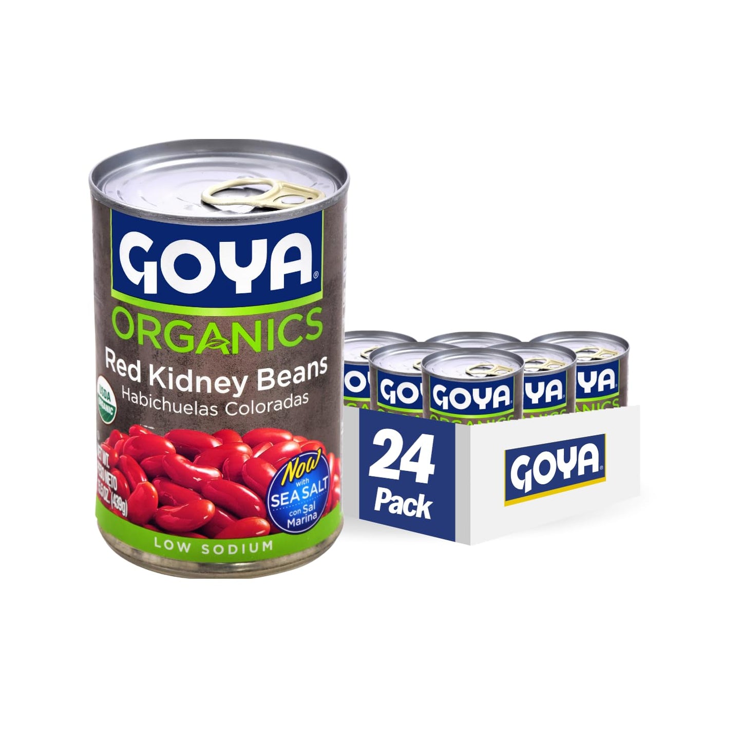 Goya Foods Organic Red Kidney Beans, 15.5 Ounce (Pack of 24)