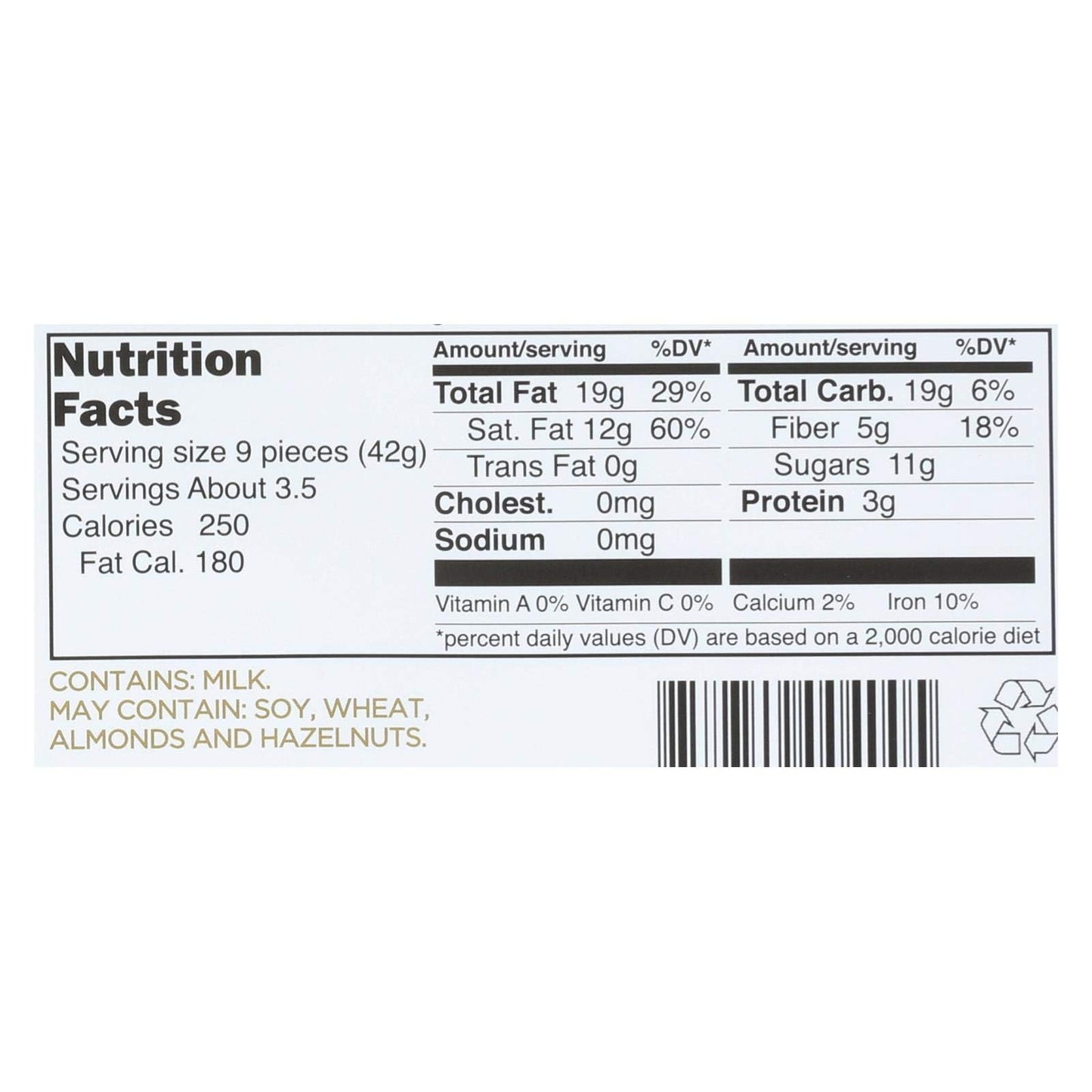70% Bittersweet Chocolate Bar 5.30 Ounces (Case Of 12)