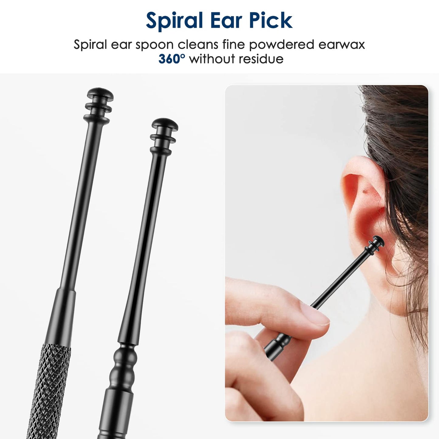 Ear Cleaning Kit,Safe Ear Wax Removal Tool,Earwax Removal Kit,Easy To Use,Painless Ear Pick,With Storage Box And Cleaning Brush