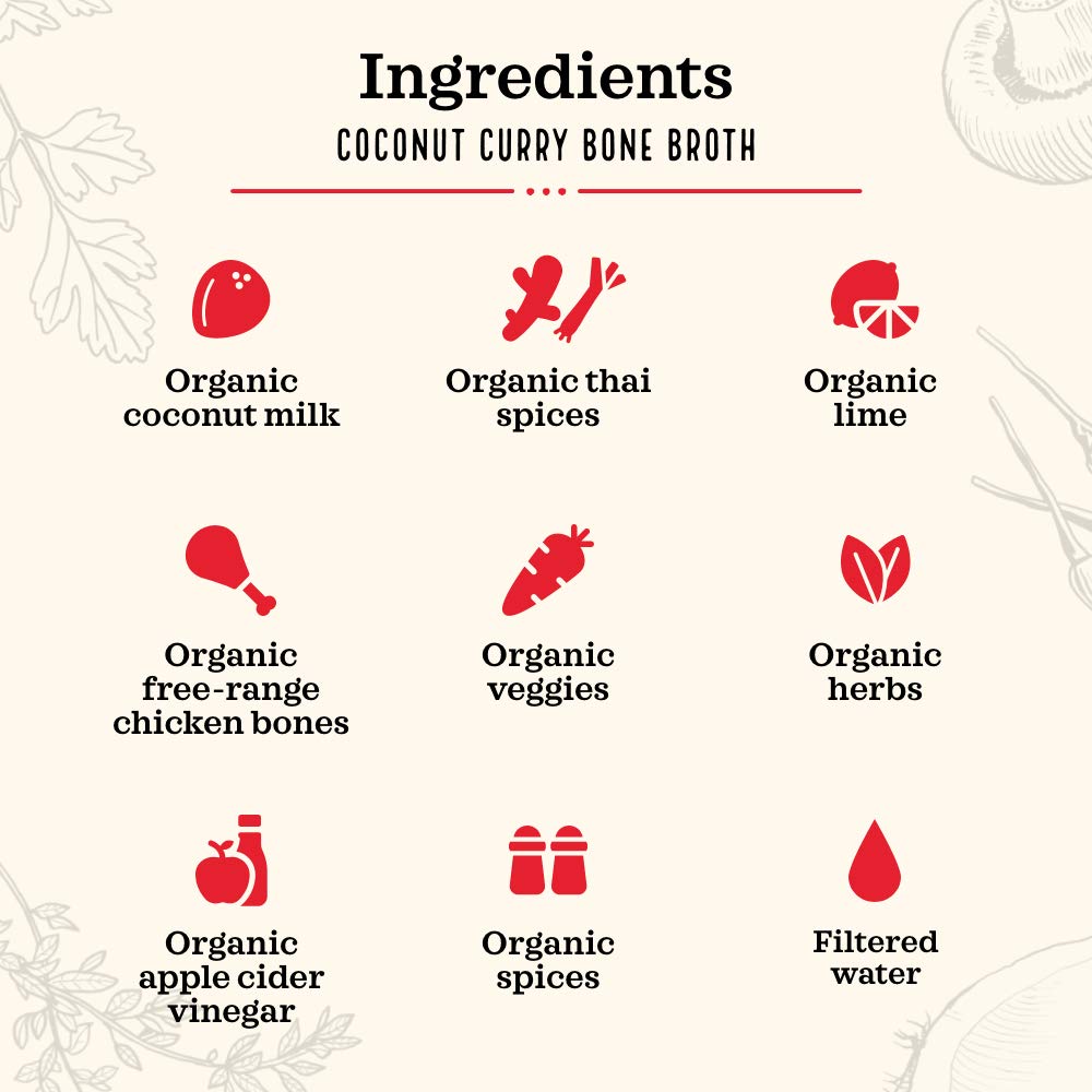 KETTLE & FIRE Coconut Curry Chicken Bone Broth, 16.9 OZ, Packaging may vary