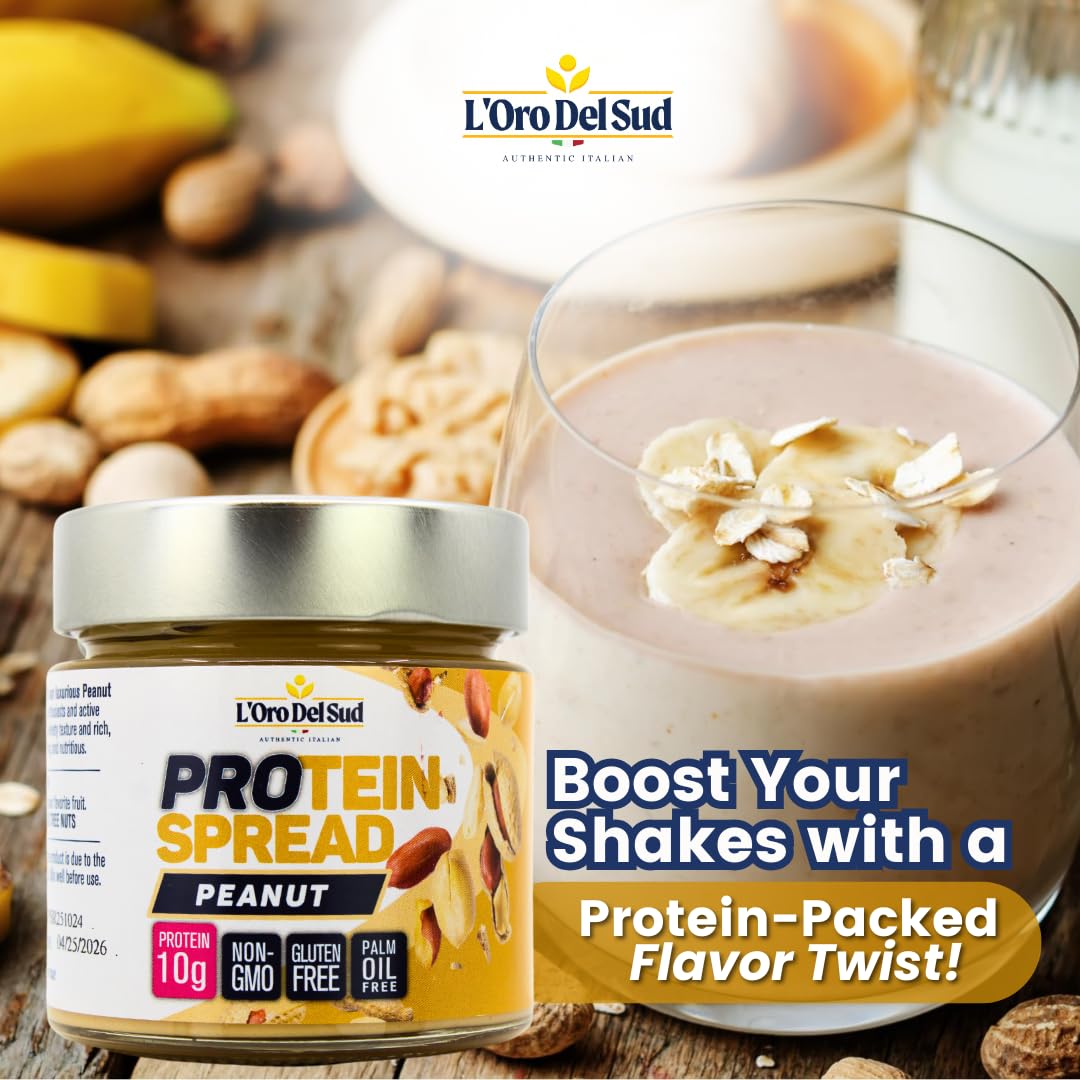 Peanut Butter With Protein, High Protein, 10 G Protein Per Serving, Italian Peanut Cream Plus Protein Spread, 7 Oz, Non Gmo, Pro