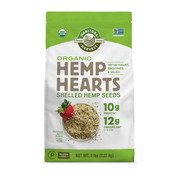 Manitoba Harvest Organic Hemp Seeds, 5 Lb; 10G Plant Based Protein And 12G Omega 3 & 6 Per Srv | Smoothies, Yogurt & Salad | Non
