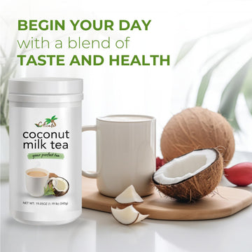 Cacafe Coconut Tea, Coconut Infused Green Tea, Creamy Drink Mix, Make Iced Or Hot, Packed With Antioxidants, Natural Energy And