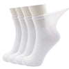 Lin Performance Ankle Diabetic Socks For Women And Men Non-Binding Top Cushion Sole Moisture Wicking, 4 Pairs (13-15, White)