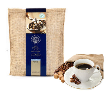 Cafe Blue - 100% Authentic Jamaica Blue Mountain Coffee (8 Oz), Small Batch Roasted Whole Beans, Jacra Certified, Freshly Proces