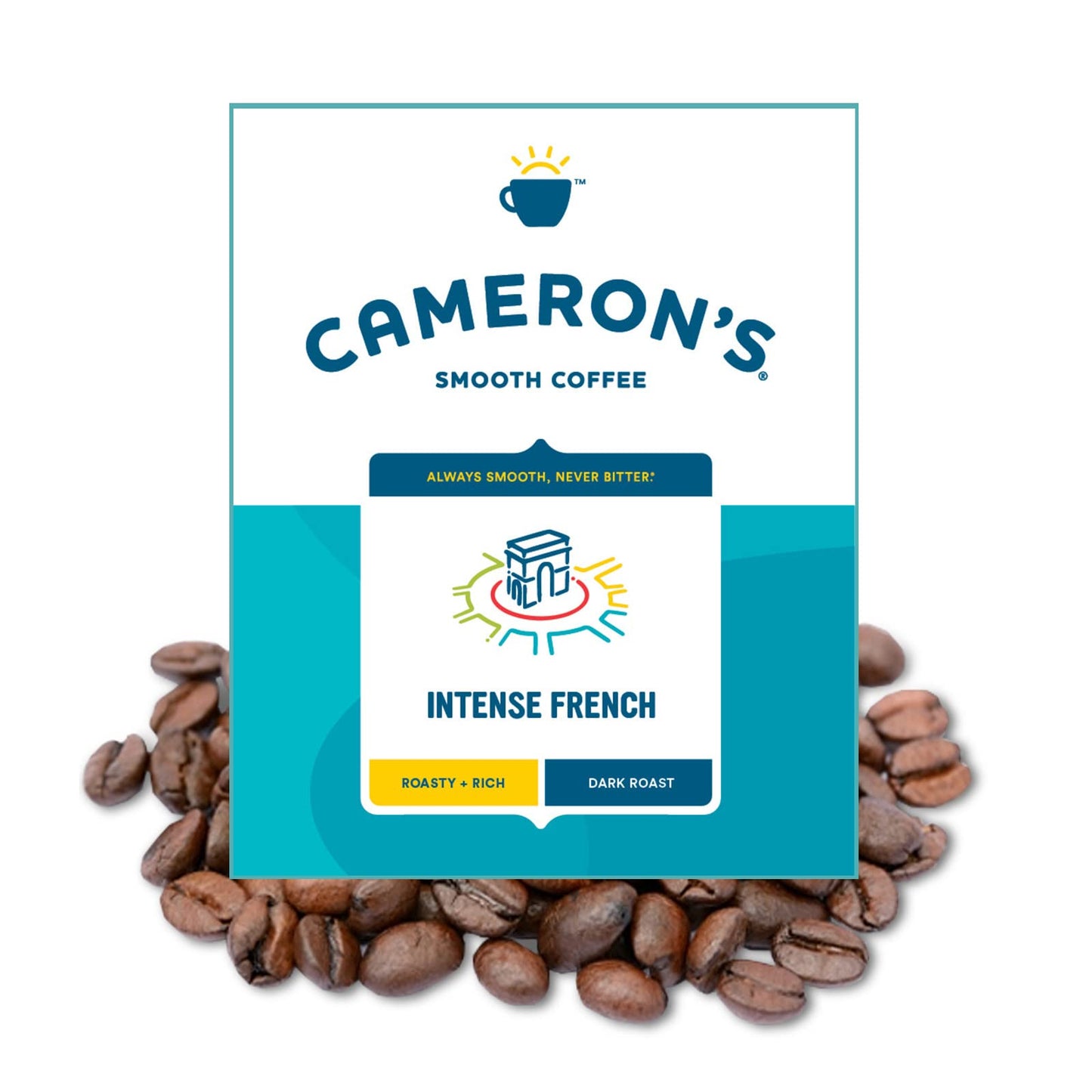Camerons Coffee Roasted Whole Bean Coffee, Intense French, 4 Pound