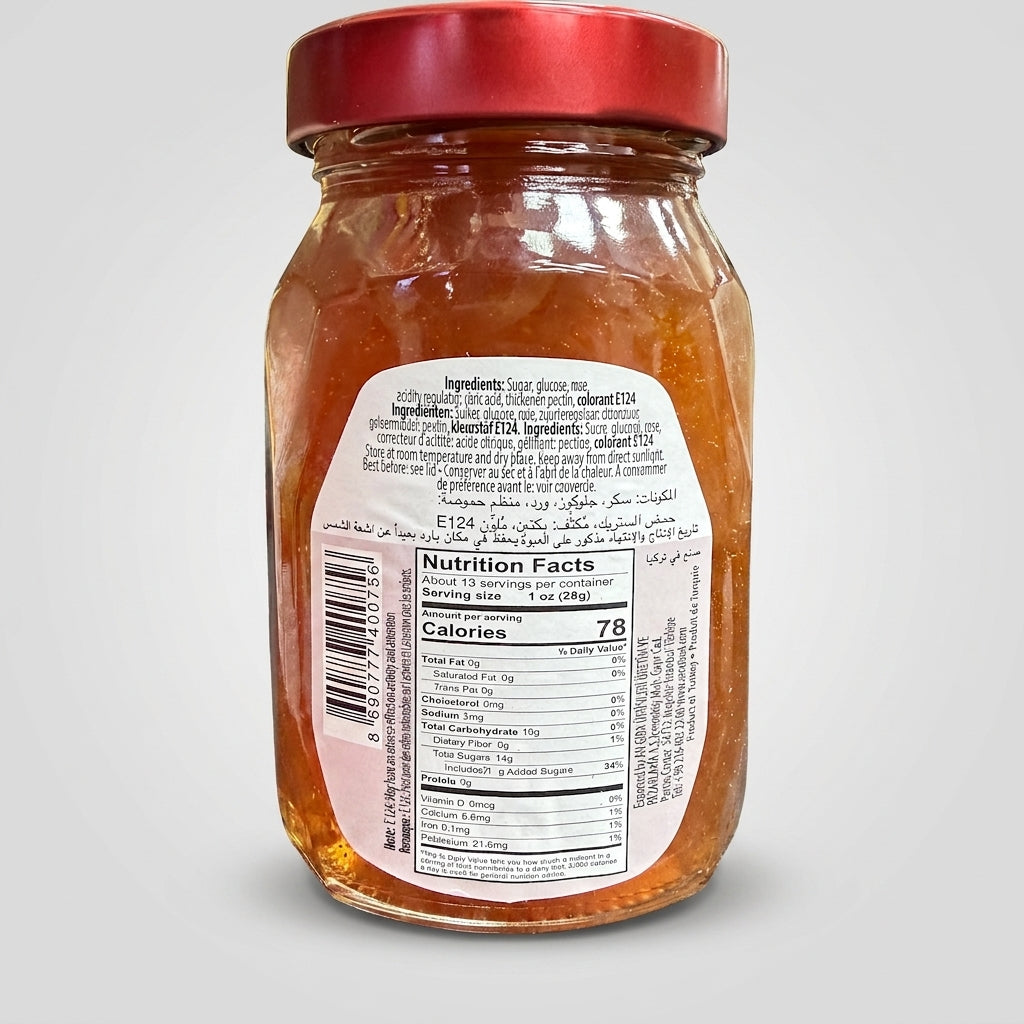 Sera Rose Preserve 13 oz - Non-GMO Rose Petal Jam with 10% Fruit
