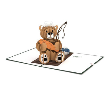 Fishing Bear 5''x7'' Card, Pop-Up Cards