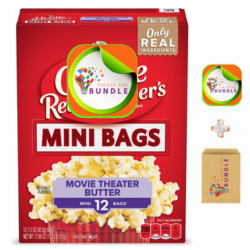 Orville Redenbachers Movie Theater Butter Microwave Popcorn, Mini Bags, 1.5 oz, 12 Count - Gluten-Free, No Artificial Flavors +
