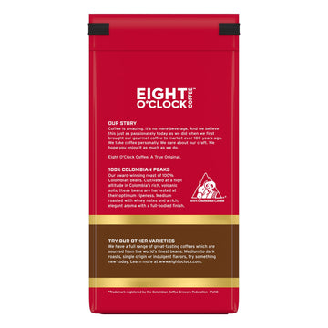Eight OClock Coffee Medium Roast Ground Coffee, 11 Ounce (Pack of 6), Colombian Peaks