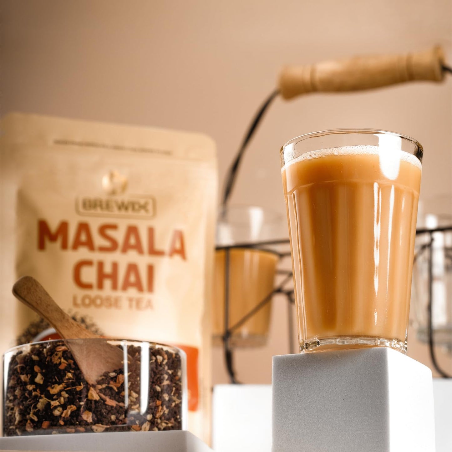 BREWIX Masala Chai Loose Leaf Tea, Strong & Aromatic, 3.53oz/100g, All Natural with Exotic Spices
