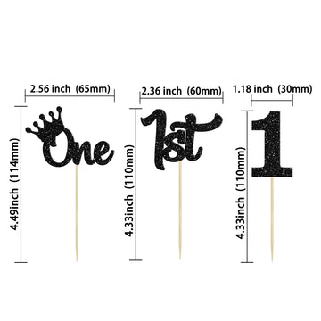 24Pcs 1st Birthday Cupcake Toppers Glitter First Birthday Cake Decorations One Cupcake Picks for Kids Baby Shower 1st Birthday P