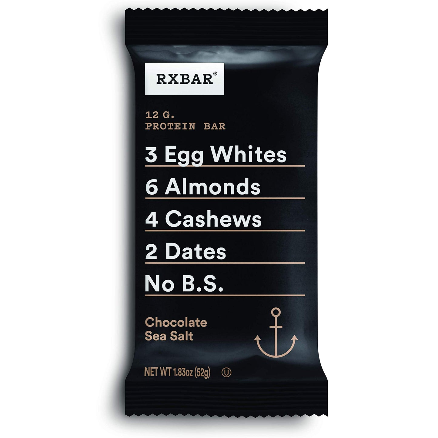 Rxbar, Chocolate Sea Salt, Protein Bar, 1.83 Oz Bar, (24 Total Bars), High Protein Snack, Gluten Free