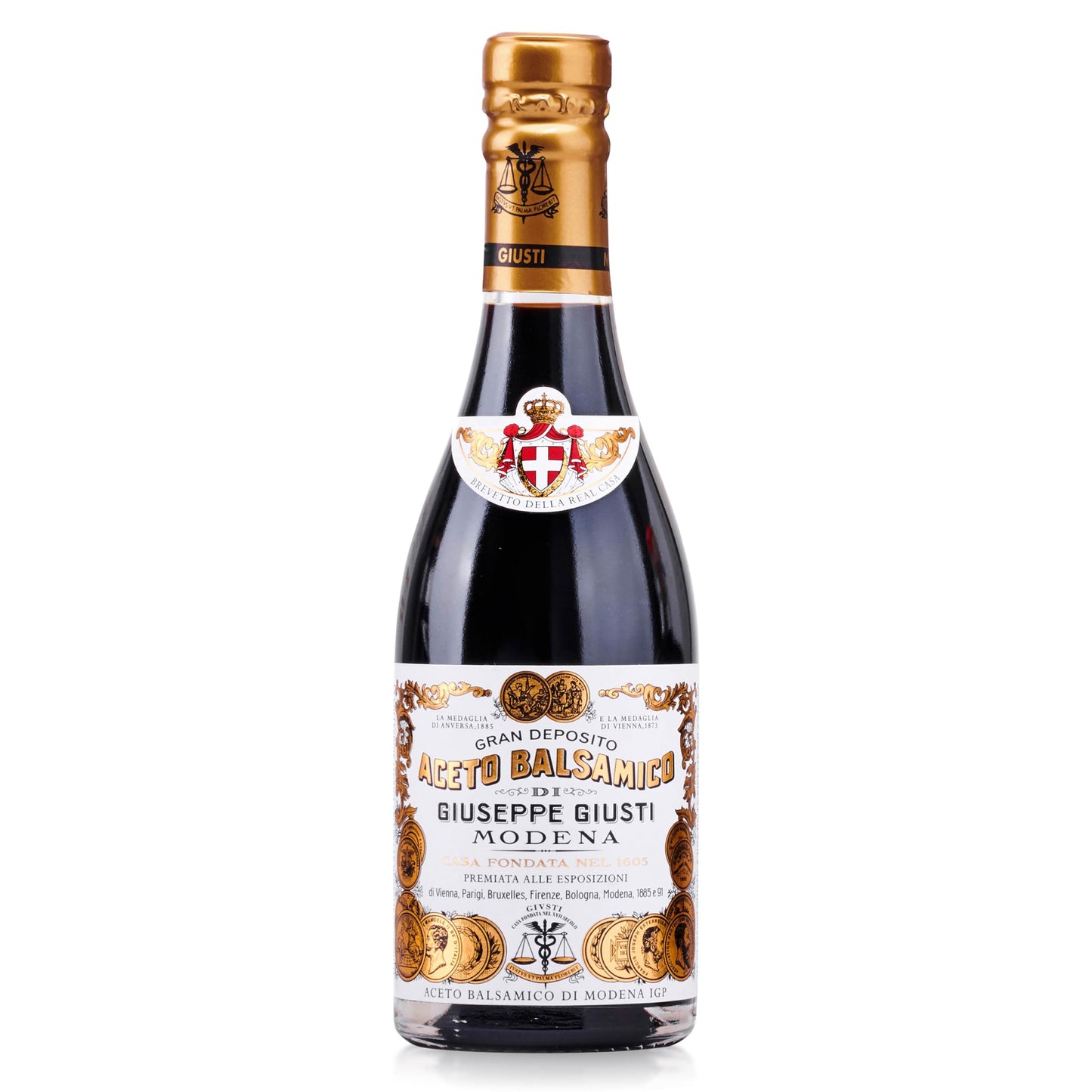 Giusti Balsamic Vinegar of Modena IGP, 8.45 fl oz, Black, Full-Bodied Aceto Balsamico, Made in Italy, Pack of 1