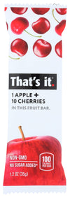 Thats It Apple + Cherries Fruit Bar, No Sugar Added, Non GMO, 1.2 Ounce (Pack Of 12)
